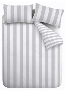 Biancheria da letto matrimoniale bianco-grigia 200x200 cm Cove Stripe - Catherine Lansfield