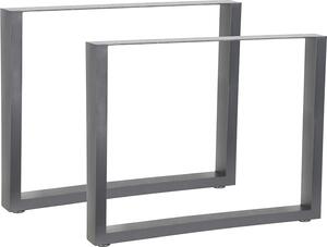 Melko Set di 2 gambe per tavolo in acciaio industriale - Grigio 90x72 cm