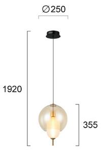 Viokef Lampada a sospensione in vetro Adol, Crema / Ambra, Soggiorno / Sala da pranzo, Vetro, Lampada a sospensione
