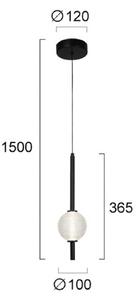 Viokef Lampada LED a sospensione Abeona, Ø 10 cm, nero/trasparente, metallo/vetro Abeona, Nero, Soggiorno / Sala da pranzo, Metallo