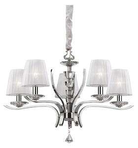 Ideal Lux - Lampadario a sospensione con catena PEGASO 5xE14/28W/230V diametro 72 cm cromo lucido