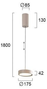 Viokef Lampada LED a sospensione Denver, Ø 17 cm, color beige, metallo Denver, Crema / Ambra, Soggiorno / Sala da pranzo, Alluminio, Moderno