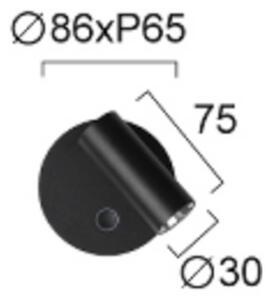 Viokef Applique da parete a LED Tara, dimmerabile, Nero, Soggiorno / Sala da pranzo, Metallo, Moderno, Applique a LED