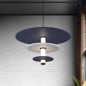 Viokef Lampada LED a sospensione Azul, altezza 31 cm, blu/grigio/nero/, feltro Azul, Alluminio / Grigio / Zincato, Soggiorno / Sala da pranzo, Plastica