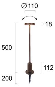Viokef Lampioncino LED Tango marrone ruggine, altezza 50 cm Metallo, picchetto, Marrone / Ruggine, Alluminio, Moderno, Lampada LED da esterni