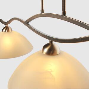 Steinhauer Lampada a sospensione in vetro Anthea, dimmerabile, Bronzo / Ottone antico, Soggiorno / Sala da pranzo, Metallo, Lampada a sospensione