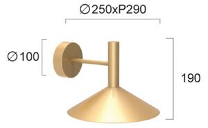 Viokef Applique da parete a LED Marsi, Ottone / Oro, Soggiorno / Sala da pranzo, Metallo, Applique a LED