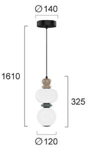 Viokef lampada LED a sospensione Gemma, altezza 32 cm, colorata, Gemma, Multicolore, Soggiorno / Sala da pranzo, Vetro