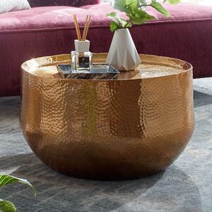 Tavolino da salotto alluminio oro 60x60x35 cm in ferro battuto | Wohnling