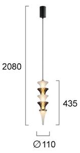 Viokef Lampada a sospensione in vetro Venera, Bianco / Opale, Soggiorno / Sala da pranzo, Vetro, Lampada a sospensione