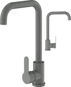 Granitan | STEEL - Rubinetto da cucina - Orientabile a 360° - Grigio - Acciaio inossidabile - Carrello in Vetroceramica