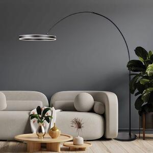 Steinhauer Lampada ad arco Ringlux, dimmerabile, Nero, Soggiorno / Sala da pranzo, Metallo, Moderno, Lampada da terra