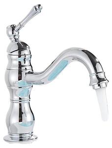 Miscelatore per lavabo, finitura ottone anticato, comando monocomando, cromato corto