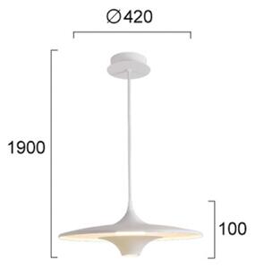 Viokef Lampada LED a sospensione Rene, bianca, Ø 42 cm, metallo Rene, Bianco / Opale, Soggiorno / Sala da pranzo, Metallo, Moderno