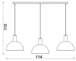 Lampadario a sospensione con cavo HANDA 3xE27/15W/230V marrone
