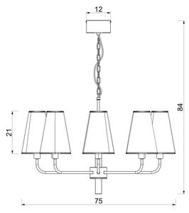 Lampadario a catena TORTOLA 8xE14/15W/230V beige