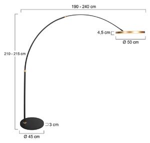 Steinhauer Lampada ad arco Ringlux, dimmerabile, Nero, Soggiorno / Sala da pranzo, Metallo, Moderno, Lampada da terra