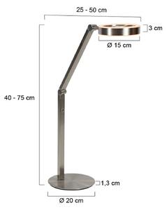 Steinhauer Lampada da tavolo a LED Ringlux, dimmerabile, Alluminio / Grigio / Zincato, Soggiorno / Sala da pranzo, Metallo, Moderno, Lampada da tavolo LED