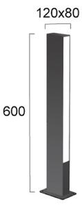 Viokef Lampioncino LED Lir, altezza 60 cm, metallo grigio scuro, a 2 luci. Lir, Nero, Alluminio, Moderno, Lampada LED da esterni