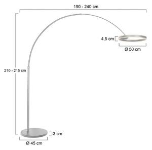 Steinhauer Lampada ad arco Ringlux, dimmerabile, Alluminio / Grigio / Zincato, Soggiorno / Sala da pranzo, Metallo, Moderno, Lampada da terra
