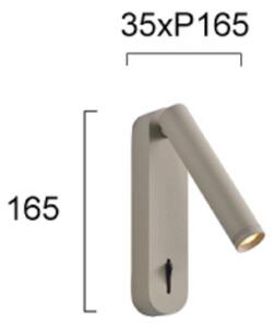 Viokef Applique da parete a LED Abriel, Crema / Ambra, Soggiorno / Sala da pranzo, Metallo, Moderno, Applique a LED