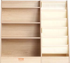 Libreria in legno per bambini a 4 livelli, libreria a sei livelli, scaffale per bambini, mobile organizzatore di libri e giocattoli, per la camera dei bambini, la stanza dei giochi, l'asilo