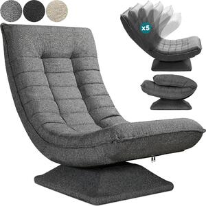 Casaria® Poltrona Relax da Lettura con Schienale Regolabile 360° Pieghevole Portata 150kg 60x105x87cm Sedia da Pavimento Imbottita Salotto Gaming