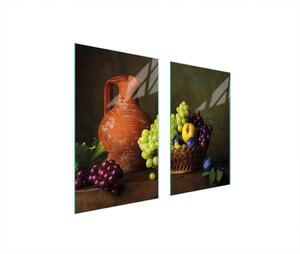Piastre copri fornelli 2 pezzi 75x52 Copri piano cottura in Vetroceramica tagliere in vetro natura morta di frutta