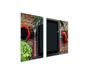 Piastre copri fornelli 2 pezzi 100x52 Vetroceramica copri piano cottura vetro tagliere cucina legno