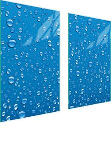 Piastre copri fornelli 2 pezzi 75x52 Copri piano cottura in Vetroceramica tagliere in vetro gocce blu