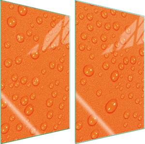 Piastre copri fornelli 2 pezzi 35x52 Copri piano cottura in Vetroceramica tagliere in vetro gocce arancione