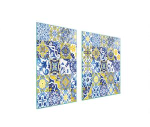 Piastre copri fornelli 2 pezzi 100x52 Copri piano cottura in Vetroceramica tagliere in vetro mosaico colorato