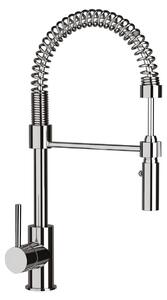 Schock Miscelatore Cucina SC550 Day Bocca A Molla Con Asta Orientabile Base Cristadur Green Line Grigio