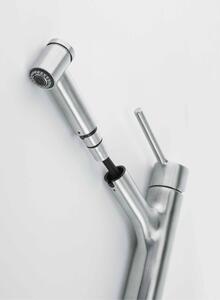 Franke Taros Neo - Miscelatore per lavello FC 6386.501 con doccia estraibile, acciaio inox 115.0596.386