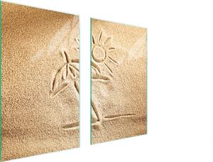 Piastre copriforno 2 pezzi 75x52 Coperchio per piano cottura in Vetroceramica tagliere in vetro beige spiaggia