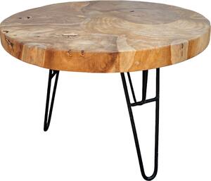 Tavolino rotondo - Tavolino da caffè Tavolino da divano - Moderno in legno e metallo