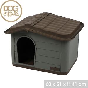 DOCHTMANN Cuccia per cani in plastica grigio-marrone 60x51x41 cm