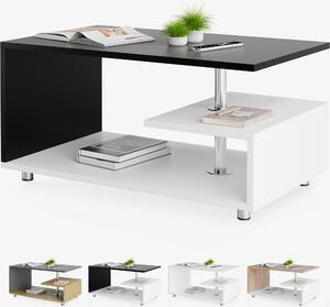 CASARIA® Tavolino Orlando 95x55x50cm 3 Ripiani Legno Regolabile in Altezza Tavolo Basso da Caffé Salotto da Divano Design Moderno