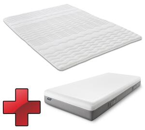 Materasso viscoelastico Sleezzz Premium 90 x 200 cm, altezza 20 cm, grado di rigidità H2/H3, con maniglie per il ribaltamento + coprimaterasso / imbottitura per materasso 90 x 200 cm