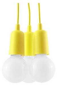 Lampadario su filo DIEGO 3xE27/60W/230V giallo