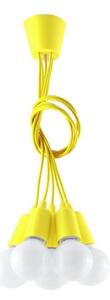 Lampadario su filo DIEGO 5xE27/60W/230V giallo