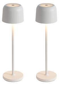 Set van 2 tafellampen mushroom off white incl. laadstation - Raika