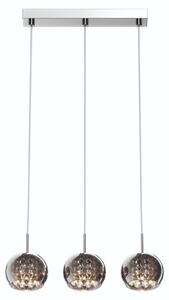 Plafoniera a sospensione 3x sfera in vetro cromato argento trasparente Zuma Line Crystal P0076-03N-B5FZ