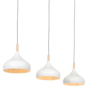 Mexlite - lampada a sospensione - Bjorr - bianco - legno metallo - grande lampada da tavolo da pranzo - E27 - 3099W