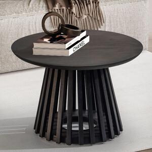 Tavolino 60x60x41 cm in legno massiccio di mango nero Tavolo da divano rotondo | Wohnling