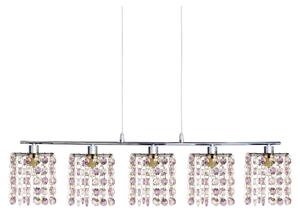 Lampada a sospensione sopra il tavolo da pranzo CLASSIC - 5xG9, 40W, cromata / viola
