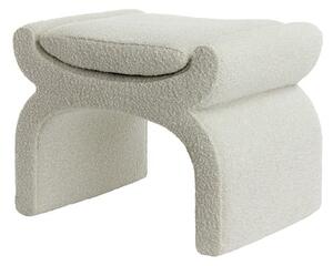 Sgabello crema in tessuto bouclé Nafya - Light & Living
