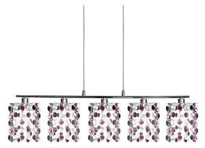 Lampada a sospensione sopra il tavolo da pranzo CLASSIC - 5xG9, 40W, cromata / bordeaux
