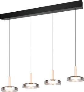 Lampadario a LED CELESTE nero-cromato 7,5 W, bianco caldo, 2250 lm, vetro, dimensioni: 200 x 115 x 22 cm, IP20, Trio