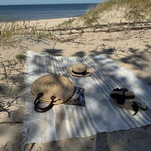 Coperta da spiaggia in lino 140x170 cm Allure Stripe - Linen Tales